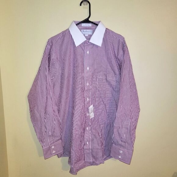 New Burberry London Men's Vintage Striped Button Up Shirt 17-34 Large - Picture 1 of 9